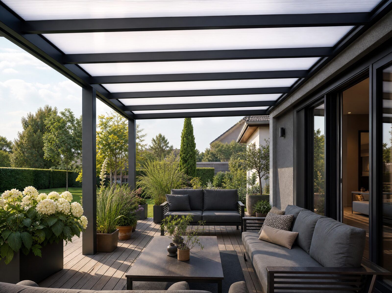Pergola LOIRA so strechou z komôrkového polykarbonátu