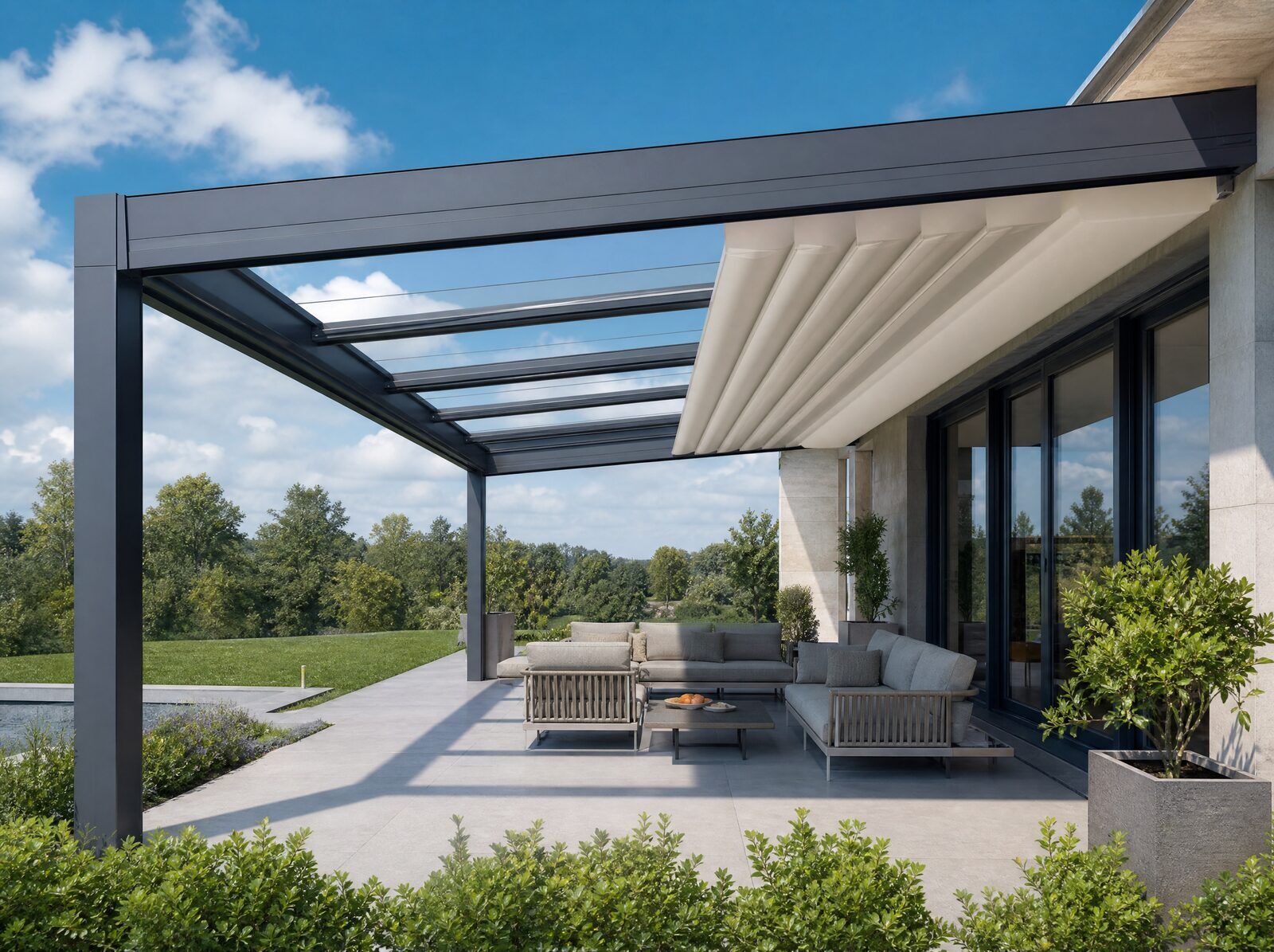Pergola ZIRCA s posuvnou nepremokavou strechou